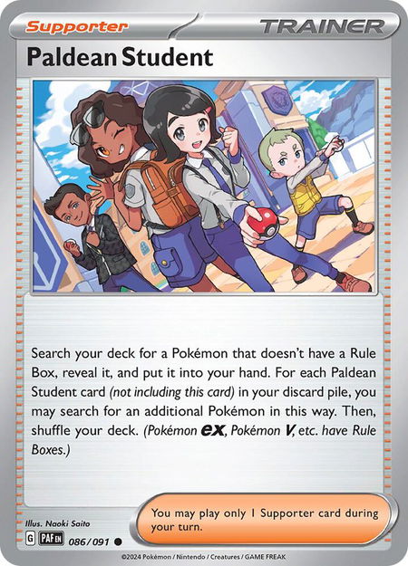 Paldean Student - 086/091 - SV: Paldean Fates Pokémon trading card