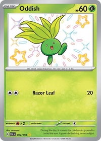Oddish - SV: Paldean Fates (PAF) #092/091 - Shiny Rare Pokémon Trading Card