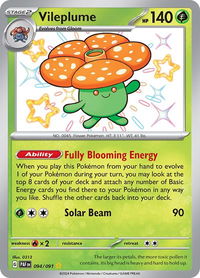 Vileplume - SV: Paldean Fates (PAF) #094/091 - Shiny Rare Pokémon Trading Card