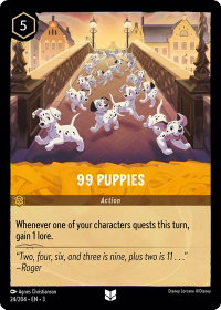 99 Puppies - Into the Inklands (3) #24/204 - Uncommon Disney Lorcana Trading Card