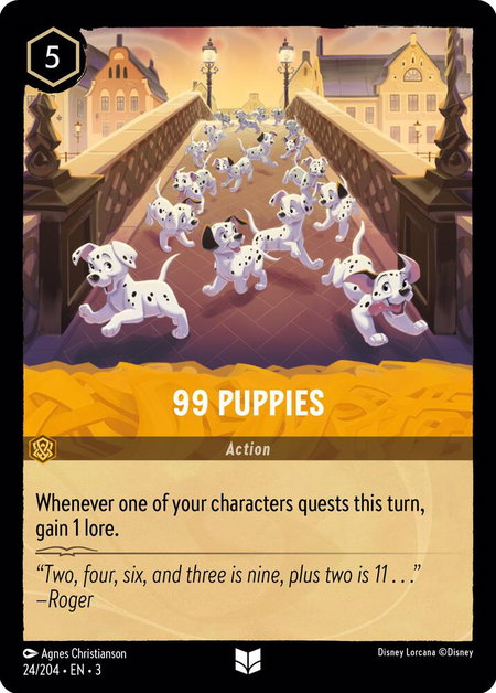 99 Puppies - Into the Inklands Disney Lorcana trading card