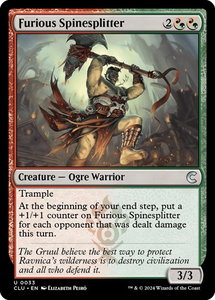 Furious Spinesplitter - Ravnica: Clue Edition (CLU) #33 - Uncommon Magic: The Gathering Trading Card