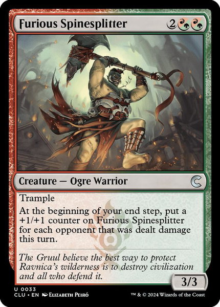 Furious Spinesplitter - Ravnica: Clue Edition Magic: The Gathering trading card