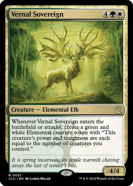 Vernal Sovereign trading card from Ravnica: Clue Edition Vernal Sovereign - Ravnica: Clue Edition Magic: The Gathering trading card