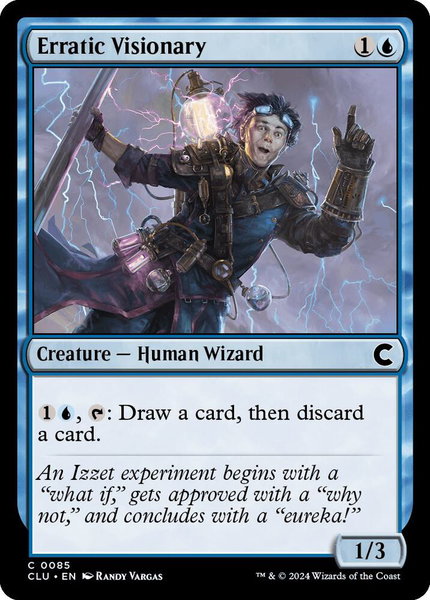 Erratic Visionary trading card from Ravnica: Clue Edition Erratic Visionary - Ravnica: Clue Edition Magic: The Gathering trading card