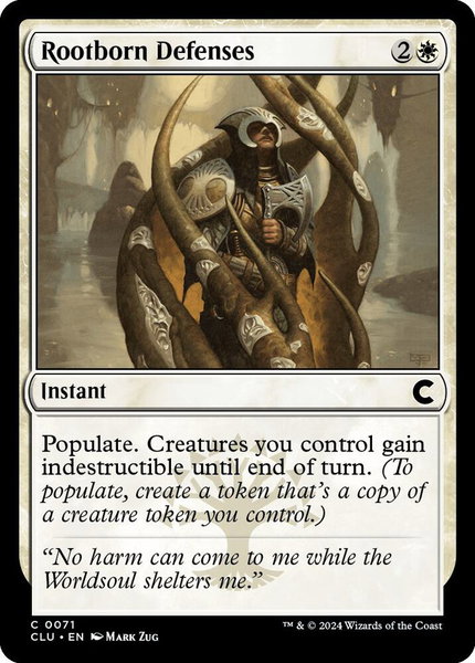 Rootborn Defenses - Ravnica: Clue Edition Magic: The Gathering trading card