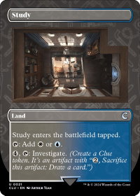 Study (Borderless) - Ravnica: Clue Edition (CLU) #21 - Uncommon Magic: The Gathering Trading Card