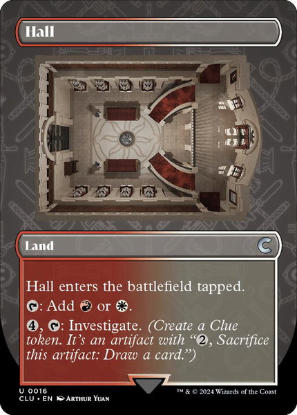 Hall (Borderless) trading card from Ravnica: Clue Edition Hall (Borderless) - Ravnica: Clue Edition Magic: The Gathering trading card