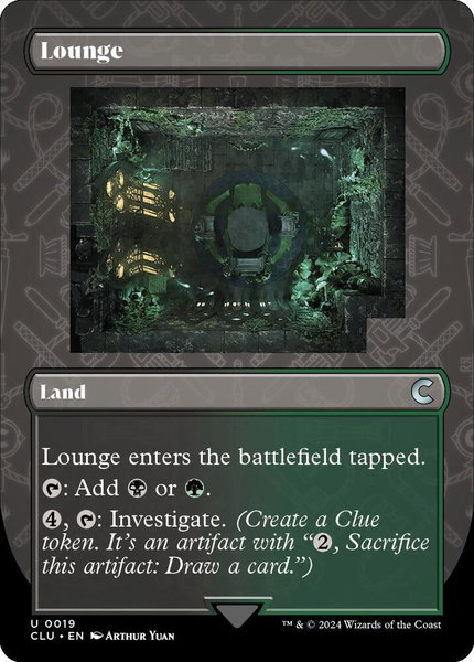 Lounge (Borderless) trading card from Ravnica: Clue Edition Lounge (Borderless) - Ravnica: Clue Edition Magic: The Gathering trading card