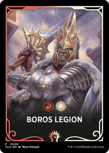 Boros Legion Theme Card - Ravnica: Clue Edition (CLU) #8 - Token Magic: The Gathering Trading Card