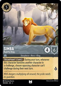 Simba - Rightful King - Into the Inklands (3) #193/204 - Uncommon Disney Lorcana Trading Card