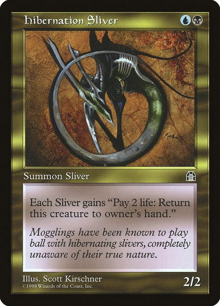 Hibernation Sliver trading card from Stronghold Hibernation Sliver - Stronghold Magic: The Gathering trading card