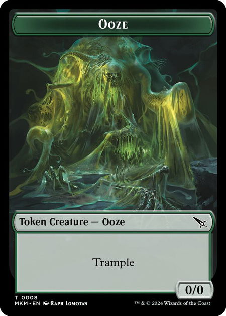 Ooze // A Mysterious Creature Double-Sided Token - Murders at Karlov Manor Magic: The Gathering trading card