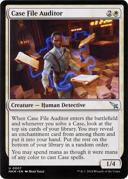 Case File Auditor (a) trading card from Murders at Karlov Manor Case File Auditor (a) - Murders at Karlov Manor Magic: The Gathering trading card