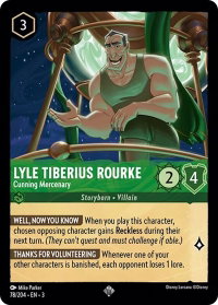 Lyle Tiberius Rourke - Cunning Mercenary - Into the Inklands (3) #78/204 - Super Rare Disney Lorcana Trading Card