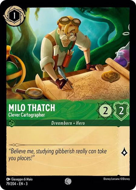 Milo Thatch - Clever Cartographer - Into the Inklands Disney Lorcana trading card