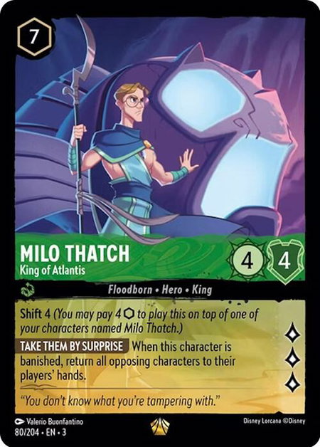 Milo Thatch - King of Atlantis - Into the Inklands Disney Lorcana trading card