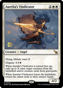 Aurelia's Vindicator - Prerelease Cards (PRE) #4s - Mythic Rare Magic: The Gathering Trading Card