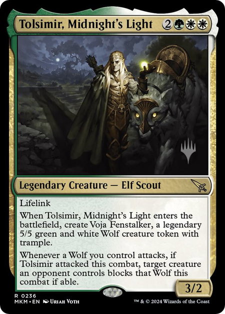 Tolsimir, Midnight's Light - Promo Pack: Murders at Karlov Manor Magic: The Gathering trading card