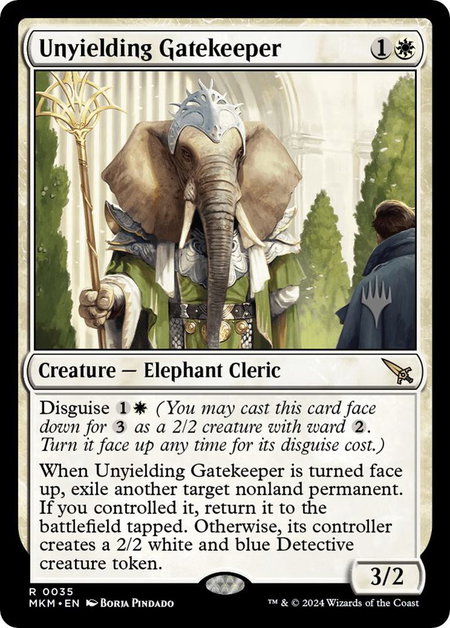 Unyielding Gatekeeper - Promo Pack: Murders at Karlov Manor Magic: The Gathering trading card