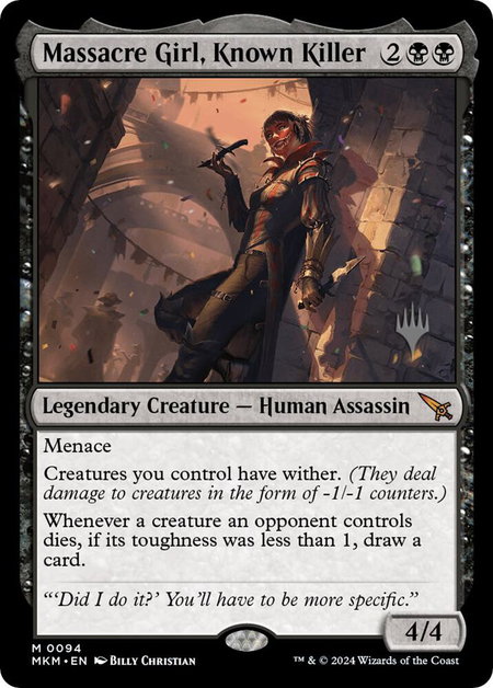 Massacre Girl, Known Killer - Promo Pack: Murders at Karlov Manor Magic: The Gathering trading card