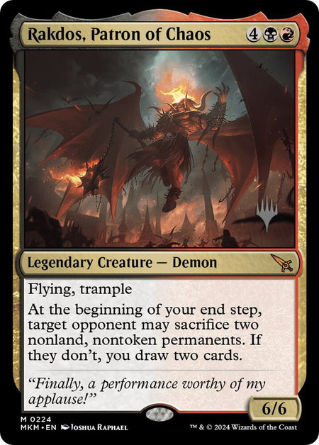 Rakdos, Patron of Chaos - Promo Pack: Murders at Karlov Manor Magic: The Gathering trading card