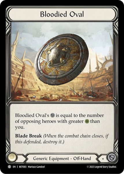 Bloodied Oval trading card from Blitz Deck: Heavy Hitters - Betsy Bloodied Oval - Blitz Deck: Heavy Hitters - Betsy Flesh and Blood trading card