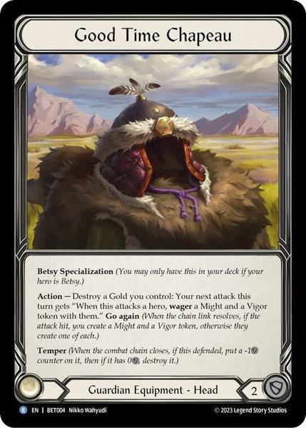 Good Time Chapeau trading card from Blitz Deck: Heavy Hitters - Betsy Good Time Chapeau - Blitz Deck: Heavy Hitters - Betsy Flesh and Blood trading card