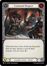Command Respect (Red) - Blitz Deck: Heavy Hitters - Betsy #BET008 - Common Flesh and Blood Trading Card