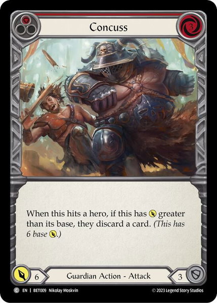 Concuss (Red) trading card from Blitz Deck: Heavy Hitters - Betsy Concuss (Red) - Blitz Deck: Heavy Hitters - Betsy Flesh and Blood trading card