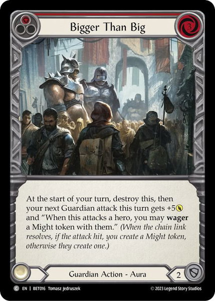 Bigger Than Big (Red) trading card from Blitz Deck: Heavy Hitters - Betsy Bigger Than Big (Red) - Blitz Deck: Heavy Hitters - Betsy Flesh and Blood trading card