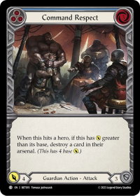 Command Respect (Blue) - Blitz Deck: Heavy Hitters - Betsy #BET019 - Common Flesh and Blood Trading Card