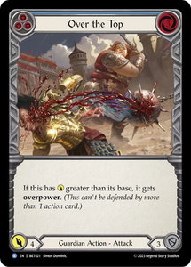 Over the Top (Blue) - Blitz Deck: Heavy Hitters - Betsy #BET021 - Rare Flesh and Blood Trading Card