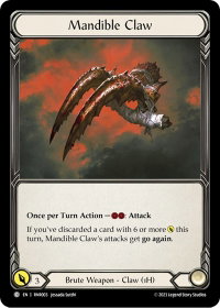 Mandible Claw - Blitz Deck: Heavy Hitters - Rhinar  #RNR003 - Common Flesh and Blood Trading Card