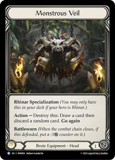 Monstrous Veil - Blitz Deck: Heavy Hitters - Rhinar Flesh and Blood trading card