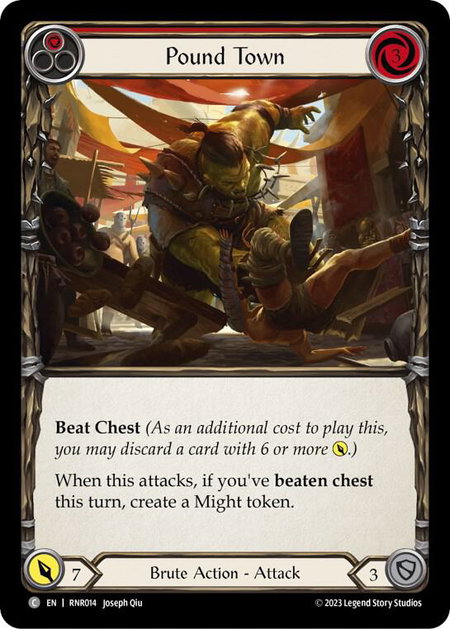 Pound Town (Red) - Blitz Deck: Heavy Hitters - Rhinar Flesh and Blood trading card