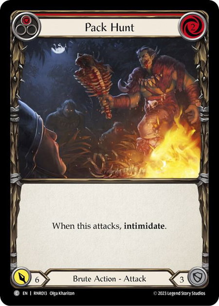 Pack Hunt (Red) trading card from Blitz Deck: Heavy Hitters - Rhinar Pack Hunt (Red) - Blitz Deck: Heavy Hitters - Rhinar Flesh and Blood trading card