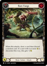 Bare Fangs (Red) - Blitz Deck: Heavy Hitters - Rhinar  #RNR010 - Common Flesh and Blood Trading Card
