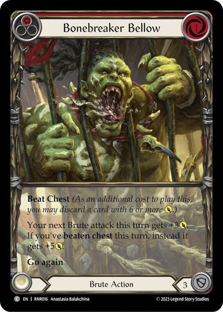 Bonebreaker Bellow (Red) - Blitz Deck: Heavy Hitters - Rhinar Flesh and Blood trading card