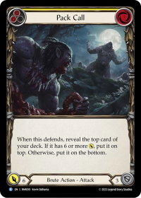 Pack Call (Yellow) - Blitz Deck: Heavy Hitters - Rhinar  #RNR019 - Rare Flesh and Blood Trading Card