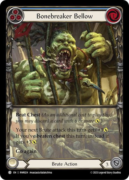 Bonebreaker Bellow (Blue) - Blitz Deck: Heavy Hitters - Rhinar Flesh and Blood trading card