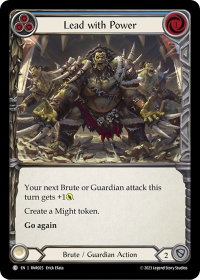 Lead with Power (Blue) - Blitz Deck: Heavy Hitters - Rhinar  #RNR025 - Common Flesh and Blood Trading Card