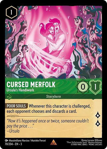 Cursed Merfolk - Ursula's Handiwork - Into the Inklands Disney Lorcana trading card