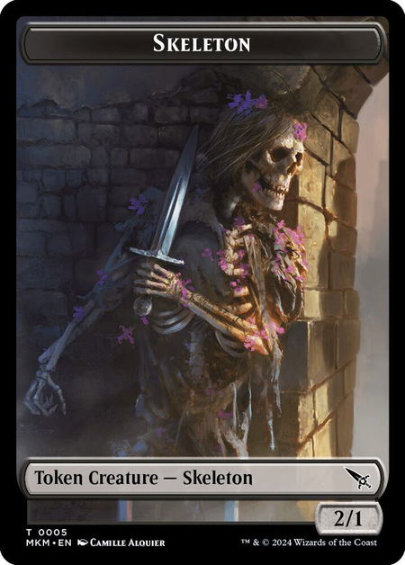 Skeleton Token - Murders at Karlov Manor Magic: The Gathering trading card