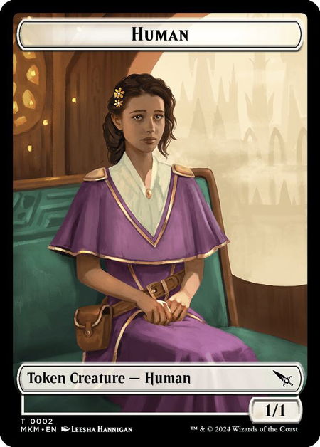 Human Token - Murders at Karlov Manor Magic: The Gathering trading card
