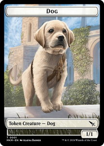 Dog Token - Murders at Karlov Manor (MKM) #1 - Token Magic: The Gathering Trading Card