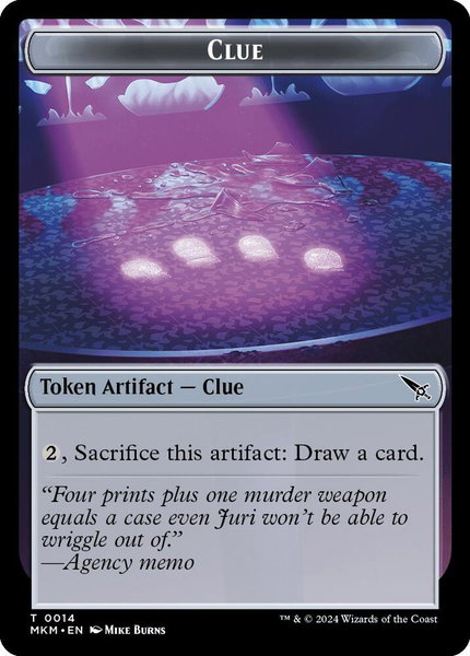 Clue (0014) // A 0041 Double-Sided Token trading card from Murders at Karlov Manor Clue (0014) // A 0041 Double-Sided Token - Murders at Karlov Manor Magic: The Gathering trading card