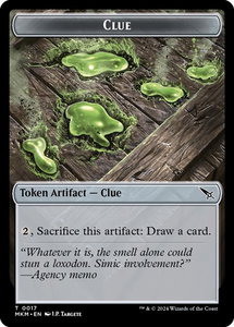 Clue (0017) // A 0044 Double-Sided Token - Murders at Karlov Manor (MKM) #17 // 44 - Token Magic: The Gathering Trading Card