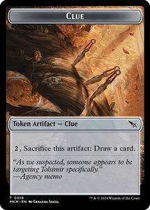 Clue (0016) // A 0043 Double-Sided Token - Murders at Karlov Manor (MKM) #16 // 43 - Token Magic: The Gathering Trading Card
