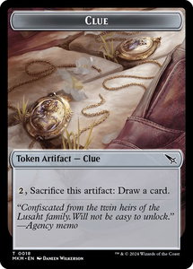 Clue (0018) // A 0045 Double-Sided Token - Murders at Karlov Manor (MKM) #18 // 45 - Token Magic: The Gathering Trading Card